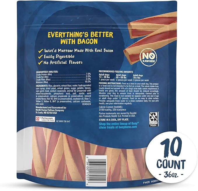 Purina Busy With Beggin' Dog Treats, Twist'd - 10 Count (Pack of 1)