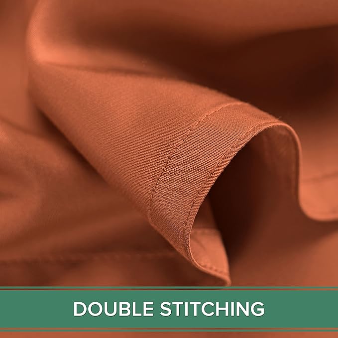 Pure Bamboo Queen Sheets, Genuine 100% Organic Viscose Derived from Bamboo Bed Sheet Set, Luxuriously Soft & Cooling, Double Stitching, 2 Year Quality Promise (Queen, Terracotta)