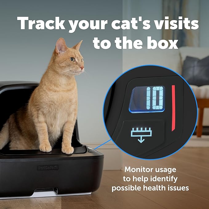 PetSafe ScoopFree Crystal Pro Self-Cleaning Cat Litter Box System – Enclosed Front-Entry – Advanced Odor Control – Includes 1 Disposable Crystal Litter Tray – Black (ZAL00-18159)