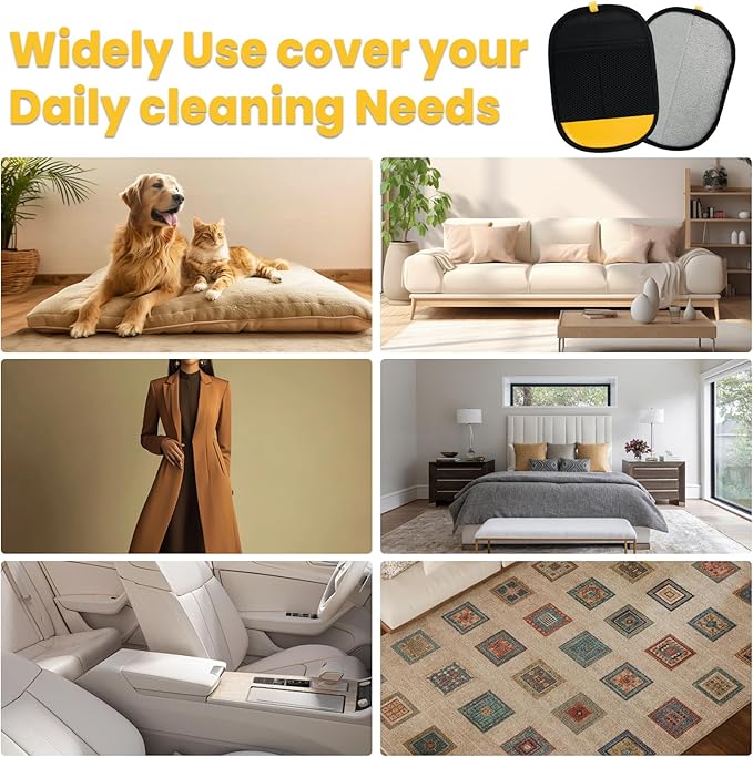 Pet Hair Removal Glove, 2025 Newly Upgraded Electrostatic Pet Hair Remover Glove with Comb,Pet Massage Tool,Pet Hair Remover Tool for Cats & Dogs,Couch,Curtain, Clothing, Carpet, Car Seat(2pcs)