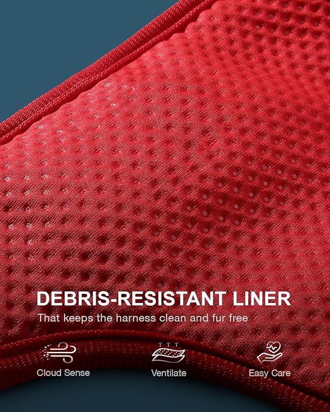 FAYOGOO Tactical Dog Harness for Large Dogs - Dog Harness Escape Proof with Handle - No Pull Military Service Dog Vest with Removable Patches for Walking,Training (Red, L(Chest:27-32"))