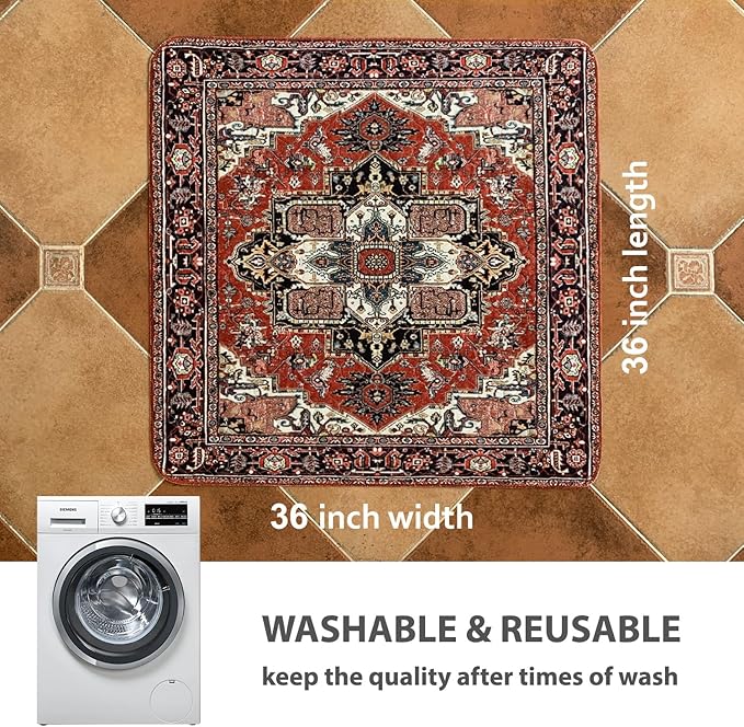 nunubaby Washable Pee Pads for Dogs, Stylish, Non-Slip and Leak-Proof Pee Pads. Reusable Potty Pads for Dogs for Crates and Floors.(Red/Rect, 36" x36" )