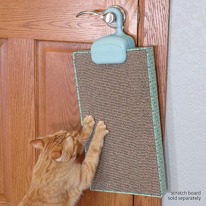Kitty City Over The Door Cat Scratcher Clip – Space Saving Vertical Scratching Pad Holder for Cats – Protect Furniture & Doors – Fits Most Standard Scratch Pads – Easy Hook On Setup