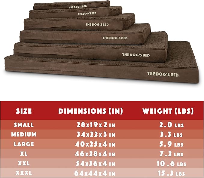 The Dog’s Bed Orthopedic Memory Foam Dog Bed, Small Brown Plush, Pain Relief for Arthritis, Hip & Elbow Dysplasia, Post Surgery, Lameness, Supportive, Waterproof Washable Cover, Veterinary Approved