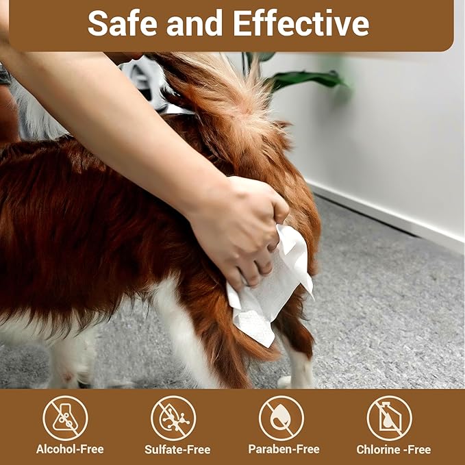 100 Coconut Oil Dog Wipes for Paws and Butt Large Thick Puppy Wipes for Dogs Face and Body Dog Wipes Cleaning Deodorizing Cat Wipes Cleaning Fur and Butt Big Doggie Wipes Doggy Wipes Bum Dog Ear Wipes