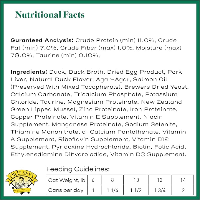 Dr. Elsey's cleanprotein Original Duck Recipe Wet Cat Food, 5.3oz Cans (Pack of 24)