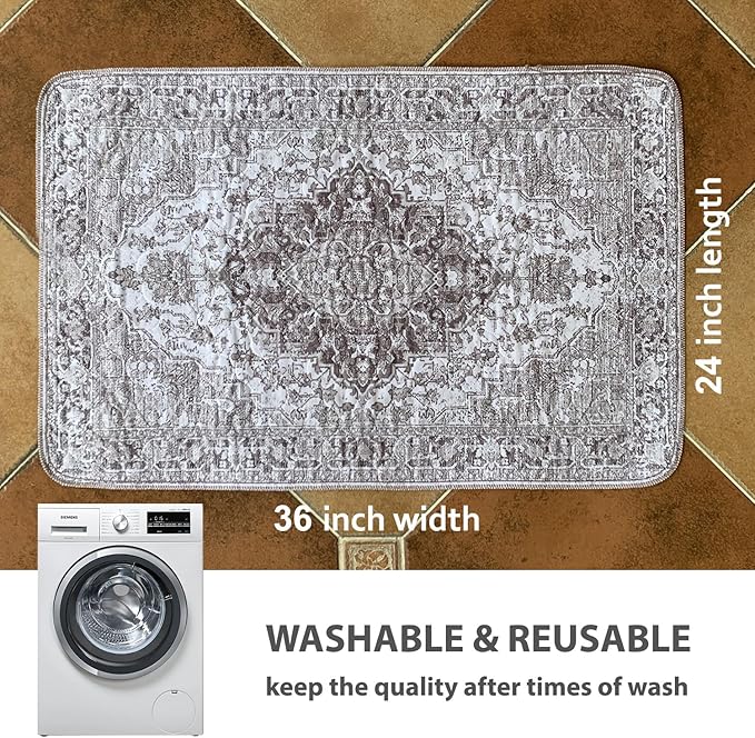 nunubaby Washable Pee Pads for Dogs, Stylish, Non-Slip and Leak-Proof Pee Pads. Reusable Potty Pads for Dogs for Crates and Floors.(Brown/Geo, 24" x36" )