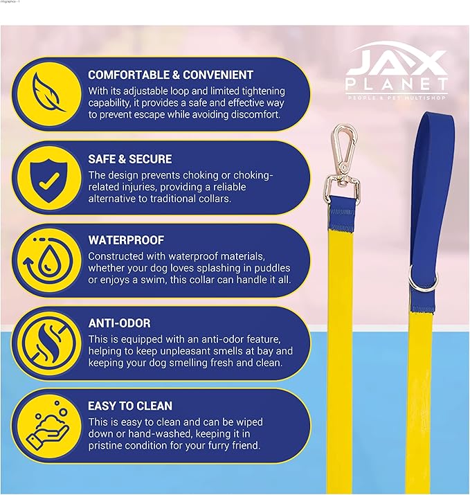 Jelly Colorful Dog Leash, Waterproof Training Leash for Walking, Hiking & Outdoor Activities, Non-Slip Grip, Anti-Odor Nylon Lead with Alloy O-Ring, Heavy Duty - M150, 5FT - Yellow & Blue