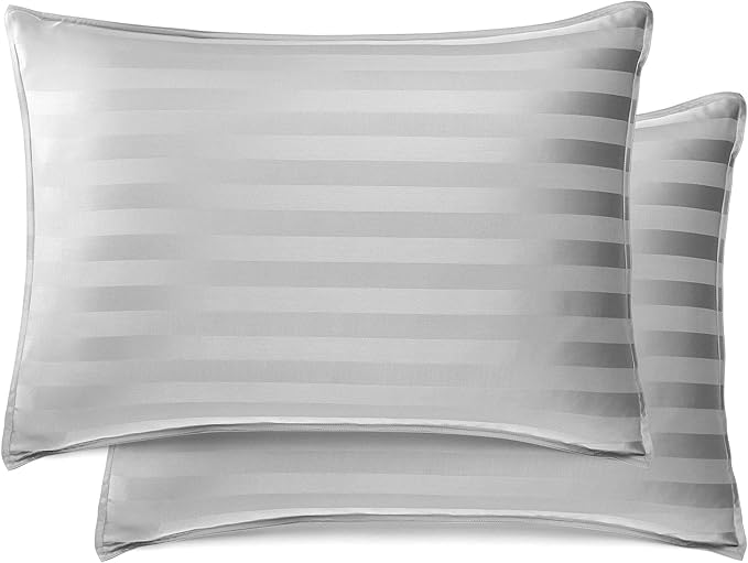 Pure Bamboo King Sheets, Genuine 100% Organic Viscose Derived from Bamboo Bed Sheet Set, Luxuriously Soft & Cooling, Double Stitching, 2 Year Quality Promise (King, Jacquard Silver)