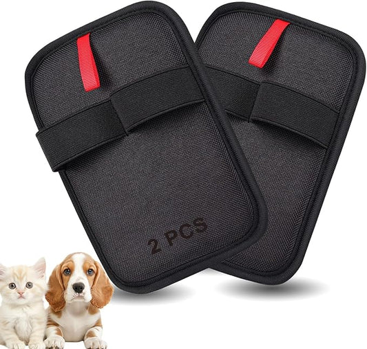 2 Pcs Pet Hair Removal Glove for Cats & Dogs, Electrostatic Pet Hair Removal Gloves, Washable Reusable Dogs Cats Hair Gloves for Furniture, Bed, Sheets, Couch, Clothes, Carpet, Car Seat, Pet Grooming