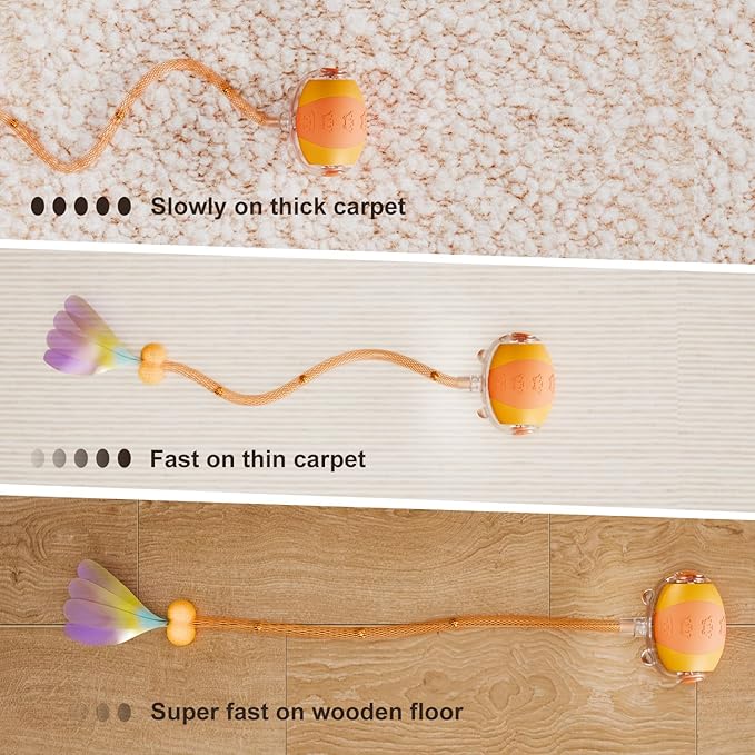 New Fi Smart Interactive Cat Toy Ball with Remote Control & Sound | Motion-Activated Automatic Cat Toy with 2 Elastic Tails, Red Dot & Find Function for Indoor Cats & Kittens