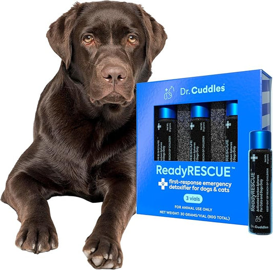 Dr. Cuddles ReadyRESCUE – Next-Generation Activated Charcoal for Dogs & Cats, 30g - Veterinary-Grade Toxin Detox - Emergency Pet First Aid - Fast Acting, Safe & Travel-Ready