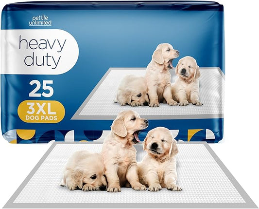 Pet Life Unlimited Heavy Duty Triple Extra Large Puppy Pads – 36" x 36", 25 Count (3XL) | Dog Training Pads with Odor Controlling Wetness-Activated Clover Leaf Scent | USA Made