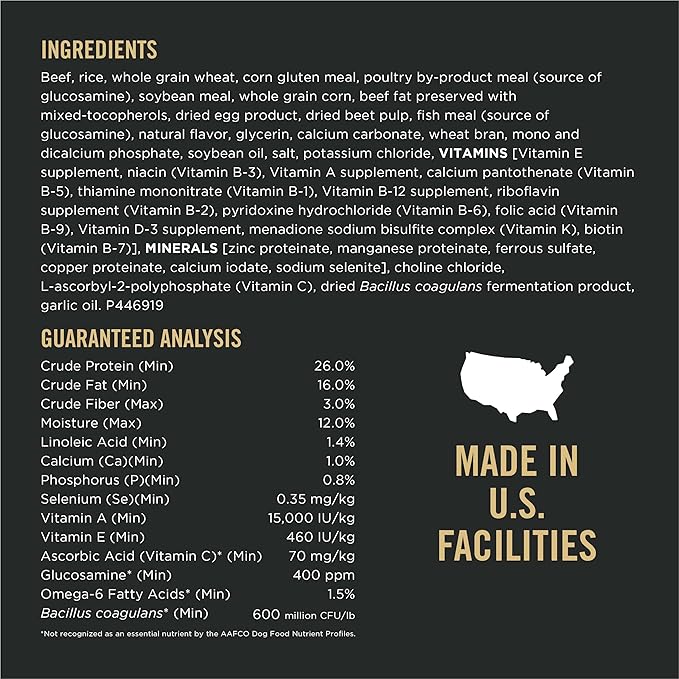 Purina Pro Plan High Protein Dog Food With Probiotics for Dogs, Shredded Blend Beef & Rice Formula - 6 lb. Bag