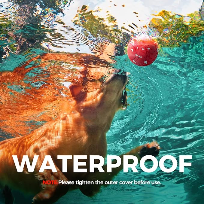 Diman Interactive Dog Ball Toys, Automatic Dog Toy, Moving Dog Toy, Vibrating, Bouncing and Rolling, E-TPU Matrial, Interactive Dog Toys for Aggressive Chewers (3.2 Inch, Red White)