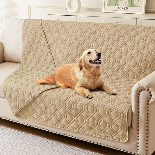 hyha Waterproof Dog Bed Blanket, Soft Pet Blankets, Waterproof Couch Cover for Dogs, Reversible Sofa Covers Washable for Furniture (52x82 Inch, Camel/Camel)
