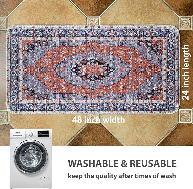 nunubaby Washable Pee Pads for Dogs, Stylish, Non-Slip and Leak-Proof Pee Pads. Reusable Potty Pads for Dogs for Crates and Floors.(Red/Floral, 24" x48" )