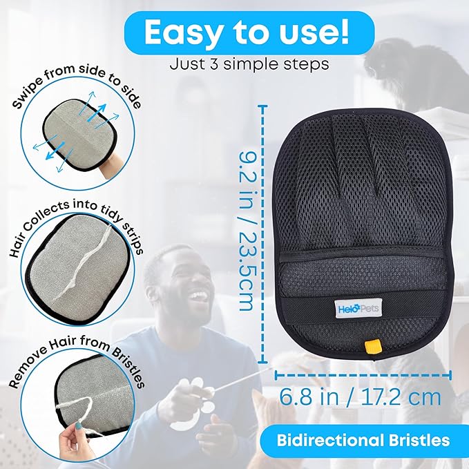 Pet Hair Removal Glove for Cats and Dogs – Upgraded Electrostatic Cleaning Glove for Easy Pet Hair Pickup on Furniture, Clothing, Couch & Car Seats.