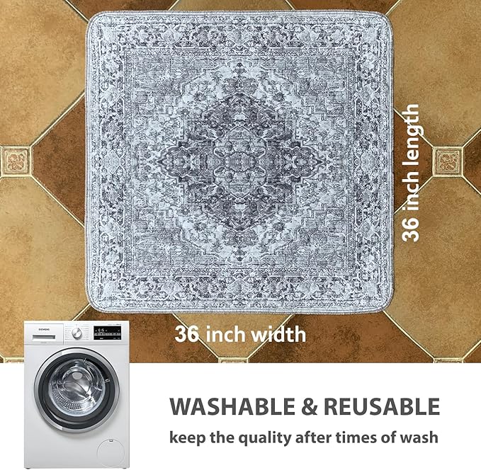 nunubaby Washable Pee Pads for Dogs, Stylish, Non-Slip and Leak-Proof Pee Pads. Reusable Potty Pads for Dogs for Crates and Floors.(Gray/Geo, 36" x36" )