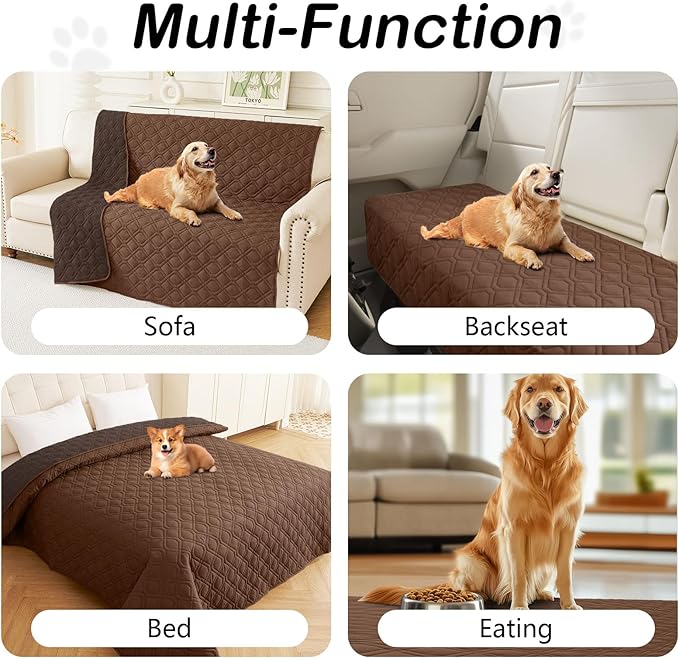 hyha Waterproof Dog Bed Blanket, Soft Pet Blankets, Waterproof Couch Cover for Dogs, Reversible Sofa Covers Washable for Furniture (40x50 Inch, Brown/Chocolate)