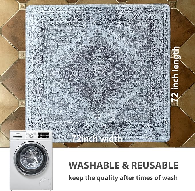 nunubaby 2PACK Washable Pee Pads for Dogs, Stylish, Non-Slip and Leak-Proof Pee Pads. Reusable Potty Pads for Dogs for Crates and Floors.(Gray/Geo, 72" x72")