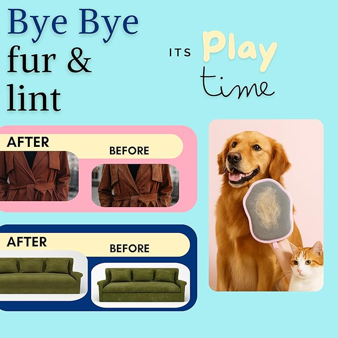 Pet Hair Removal Glove for Dogs & Cats | New Upgraded 5-Finger Magic Grooming Glove & Reusable Pet Hair Remover for Furniture, Laundry, Couch, Carpet & Car