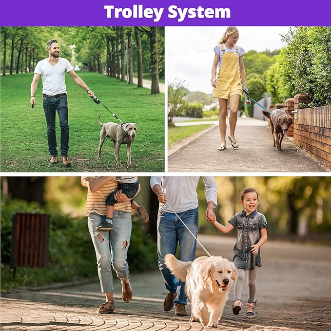 Long Dog Leash 20 FT: Heavy Duty Rope Leashes for Dogs Training with Swivel Lockable Hook Reflective Threads Bungee and Padded Handle - Dog Lead for Large Small Medium Dogs Outside Walking Hiking