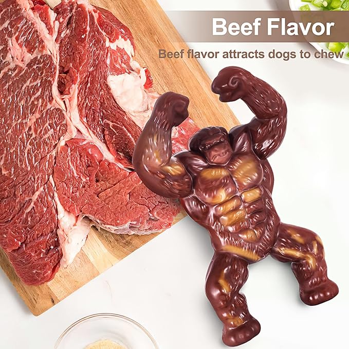 PETSTA Indestructible Dog Toys for Aggressive Chewers, Extreme Tough Toys for Large Dogs, Real Beef Flavored, Dog Bone for Medium/Large Dogs Breed, Gifts for Dogs