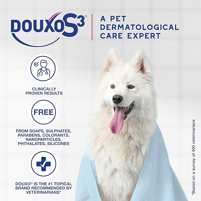 Douxo S3 Calm Shampoo, Contains 0.75% Ophytrium, Soothing, For Itchy, Irritated or Allergic Skin, For Dogs and Cats, 6.7 fl. oz. (200mL)