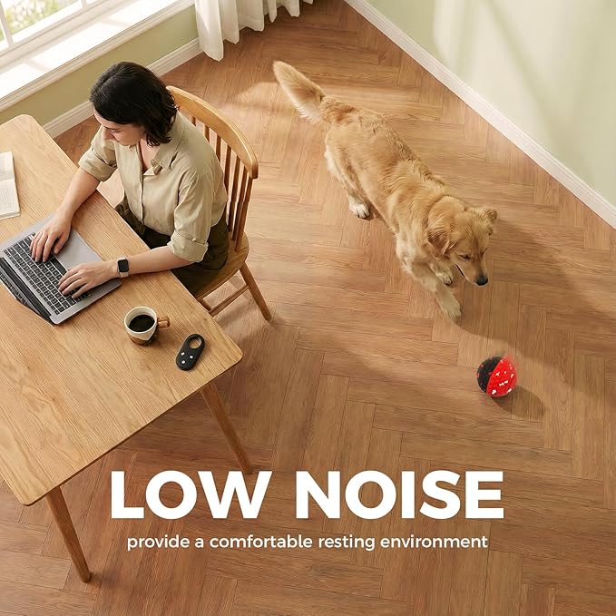 Diman Interactive Dog Ball Toys with Remote Control, Automatic Dog Toy, Moving Dog Toy, Bouncing and Rolling, E-TPU Matrial, Interactive Dog Toys for Aggressive Chewers (3.2 Inch, Red Black)