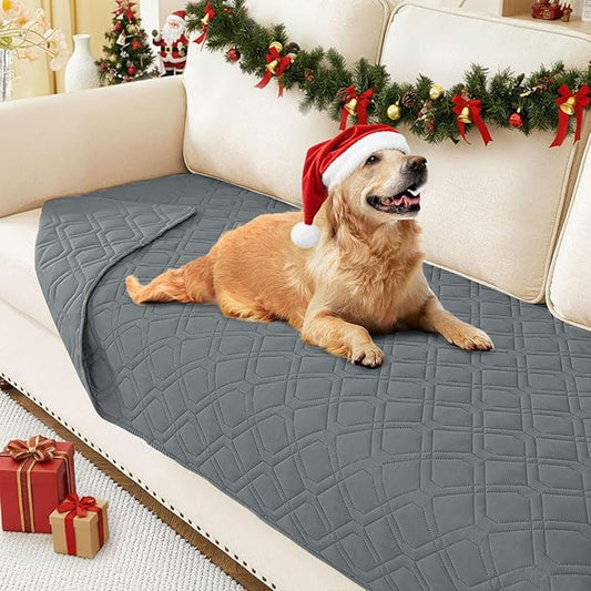 hyha Waterproof Dog Bed Blanket, Soft Pet Blankets, Waterproof Couch Cover for Dogs, Reversible Sofa Covers Washable for Furniture (30x70 Inch, Dark Grey/Dark Grey)