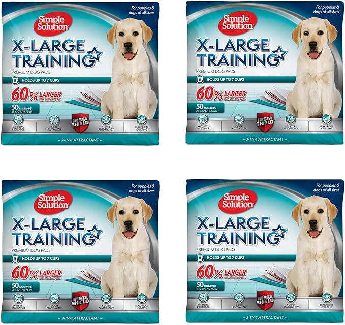 Simple Solution Extra Large Puppy Training Pads – Leak-Proof Disposable Pee Pads for Dogs with Incontinence – Absorbent with Odor Control – 28 x 30 Inches – 200 Count