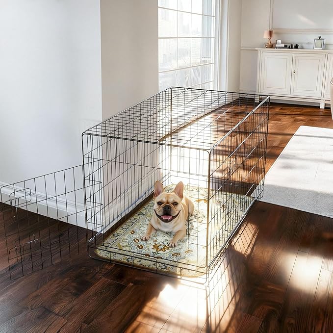 FXW Washable Pee Pads for Dogs, Puppy Pads with Super Absorbent, Specifically Designed for 36inch Cages, 23" x 35" Rectangle, Boho Beige, 2 Packs