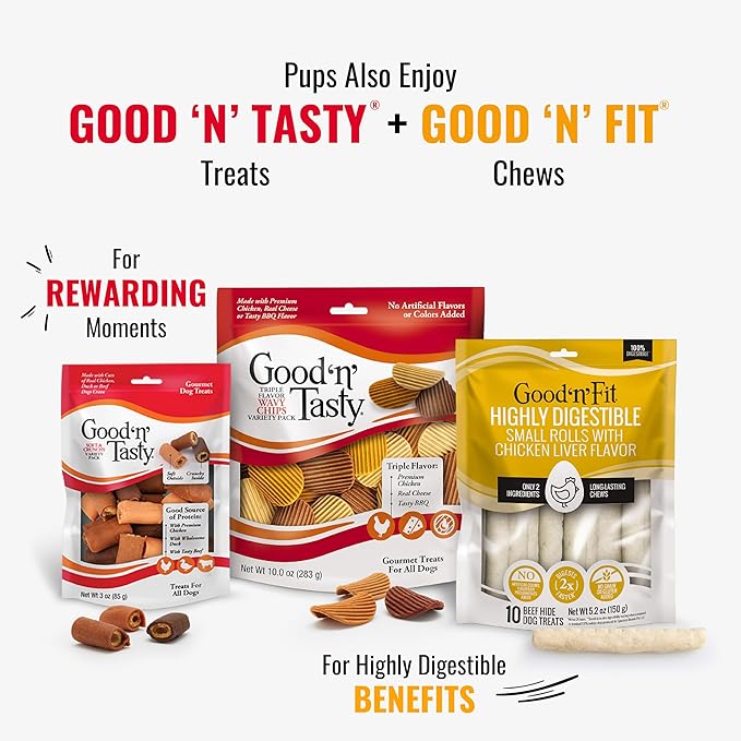 Good'N'Fun Triple Flavored Rawhide Kabobs for Dogs, Treat Your Dog 48-Ounce