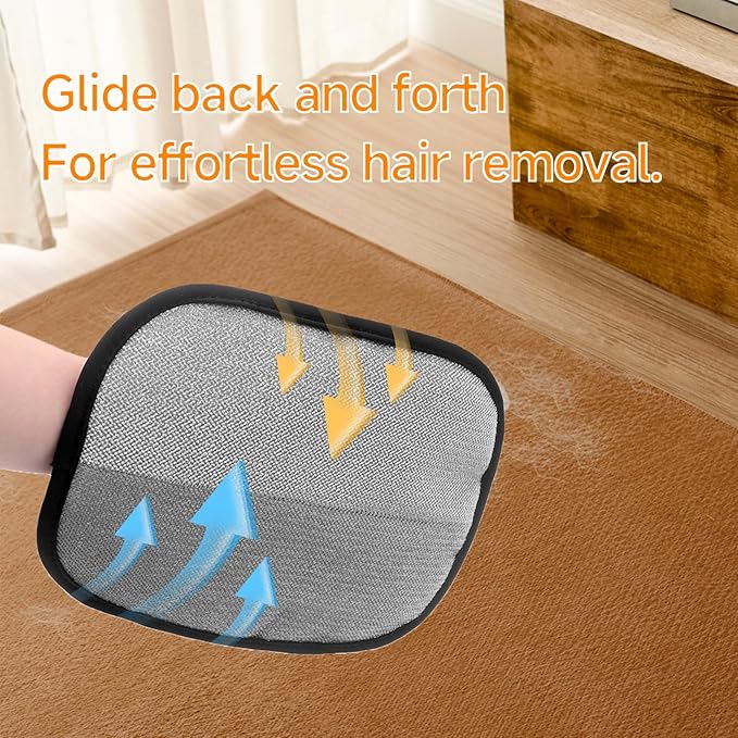 2-in-1 Pet Hair Removal Glove Set for Cats & Dogs, Five-Finger Electrostatic Pet Hair Gloves & Grooming Glove ，Reusable Magic Brush Pet Hair Remover Tool for Laundry，Carpet,Car Seat，Couch