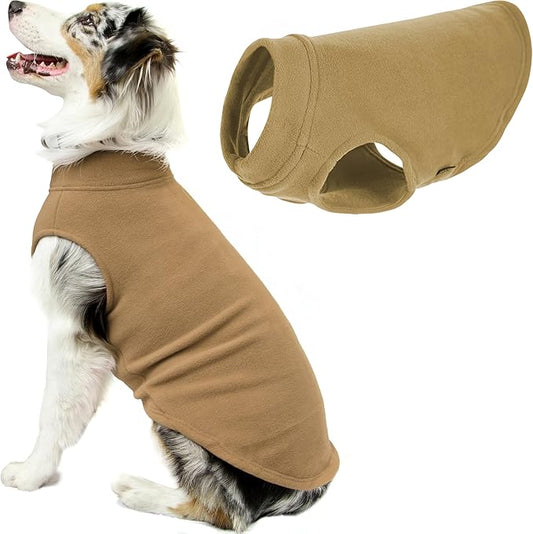 Gooby - Stretch Fleece Vest, Pullover Fleece Vest Jacket Sweater for Dogs, Sand, 5X-Large