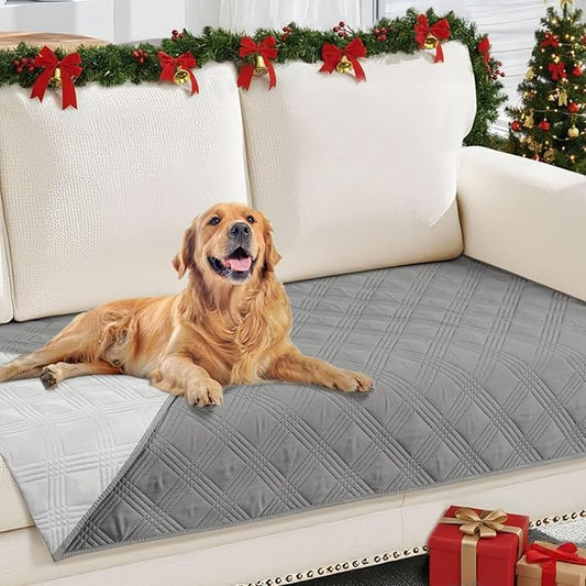 hyha Waterproof Dog Blanket, Reversible Pet Bed Blanket, Soft Sofa Couch Cover for Dogs Washable, Waterproof Pet Couch Covers for Sofa Puppy Cats Furniture Protector(30"x70", Grey/Light Grey)