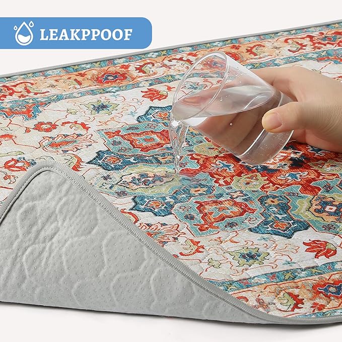 NOYAL Bohemian Washable Dog Pee Pads - Super Absorbent Reusable Puppy Training Pads with Stylish Prints | 100% Waterproof, Leak-Proof & Non-Slip Pet Housebreaking Pads for Indoor 2 Packs