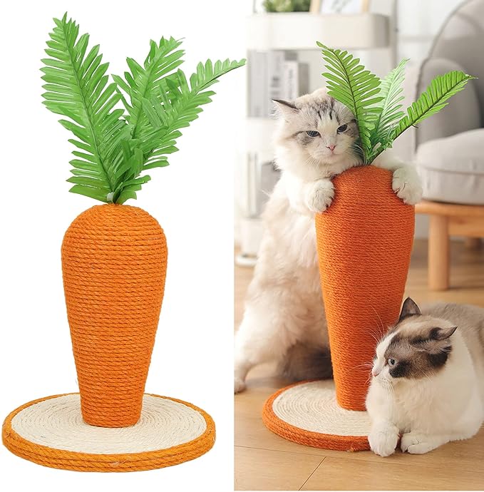 Cat Scratching Post, Vertical Carrot Cat Climbing Frame, Kitten Training Climbing Frame for Indoor Cats and Kittens