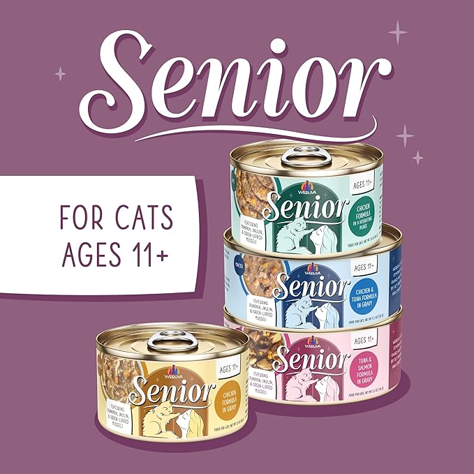 Weruva Senior Cat Food, Golden Moments Variety Pack, 5.5oz Can, Pack of 12