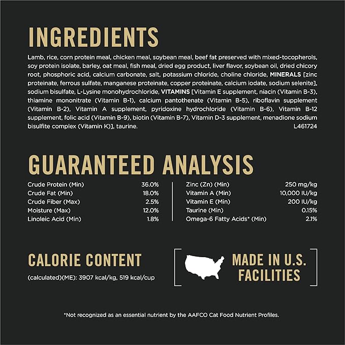 Purina Pro Plan Sensitive Skin and Stomach Cat Food, Lamb and Rice Formula - 22 lb. Bag