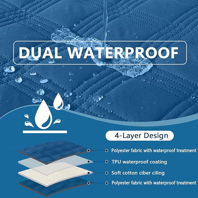 hyha Waterproof Dog Blanket, Reversible Pet Bed Blanket, Soft Sofa Couch Cover for Dogs Washable, Waterproof Pet Couch Covers for Sofa Puppy Cats Furniture Protector(30"x70", Navy Blue/Navy Blue)