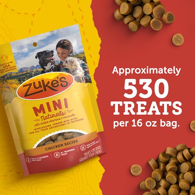 Zuke’s Mini Naturals Dog Training Treats for Dogs, Pet Treats Made with Real Chicken, 16 oz