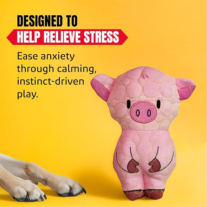 Bite Force -Durable & Strong Dog Toy Peppa Pig with Squeaker, Kevlar-Reinforced for Aggressive Chewers for Small Medium Large Dogs - Pink.
