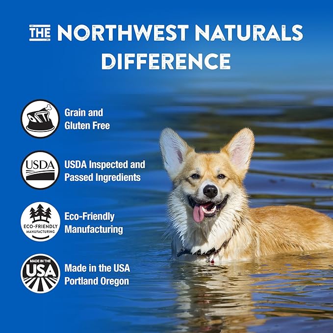 Northwest Naturals Freeze-Dried Chicken & Salmon Dog Food - Bite-Sized Nuggets - Grain-Free, High-Protein, Raw Diet, Human-Grade, Limited Ingredients, All Natural, Omega-3 for Skin & Coat - 25 Oz