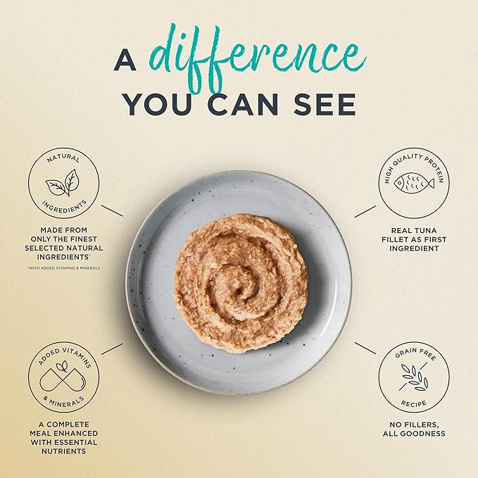 Reveal Entrées Natural Wet Cat Food Paté, Grain-Free with Added Vitamins & Minerals, Carrageenan-Free and High Protein, Tuna Fillet Paté Recipe (24 x 2.47 oz Cans)