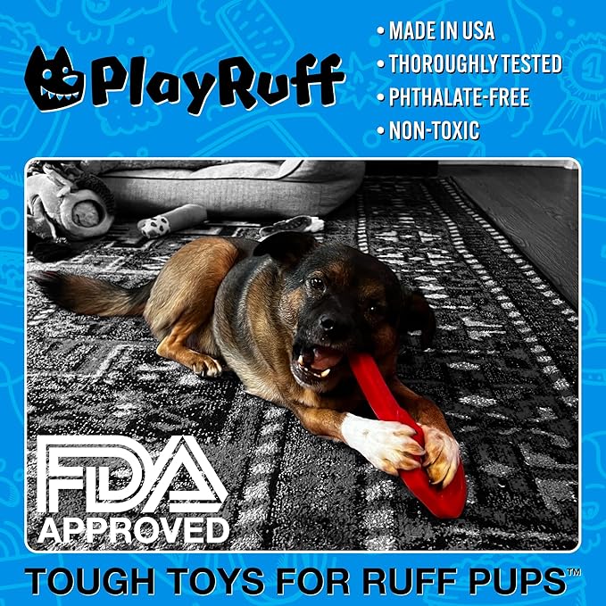 Ultra Premium Durable Nylon Steak Chew Toy for Dogs | for Aggressive Chewers | Made in USA (Tomahawk Ribeye) Red