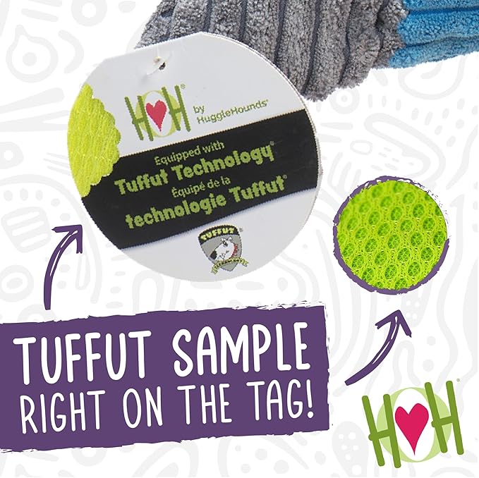 HuggleHounds Knottie Plush Dog Toy - Dog Stuffed Animal Toy, Puppy Toys, Squeaky Dog Toy for Small, Medium & Large Dogs, Durable Plush to Keep Them Busy - Morris Moose, Small