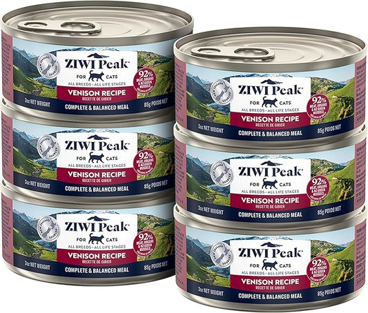 ZIWI Peak Wet Cat Food – All Natural, High Protein, Grain Free, Limited Ingredient, with Superfoods (Venison, Case of 6, 3oz Cans)