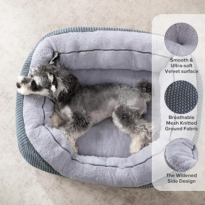 INVENHO Dog Bed Medium Size, Orthopedic Warming Soft Calming Sleeping Durable with Anti-Slip Bottom